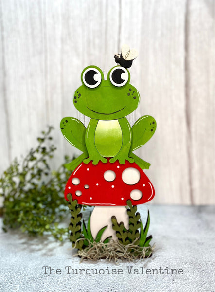 Standing frog and mushroom DIY set