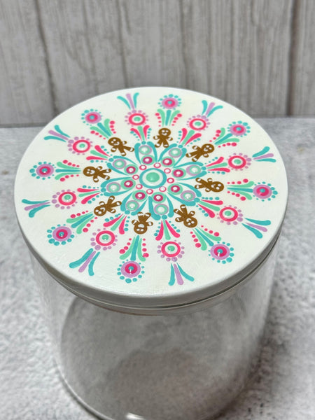 Dot art gingerbread stash jar