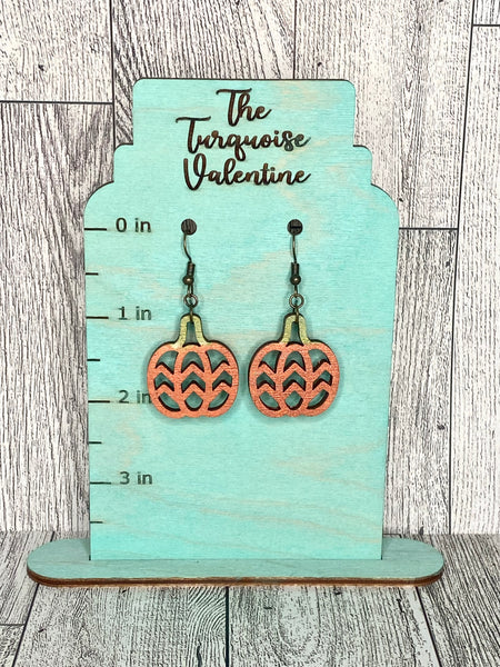 Chevron pumpkin earrings