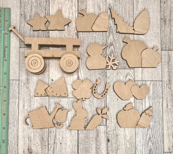 Interchangeable mini wagon DIY set