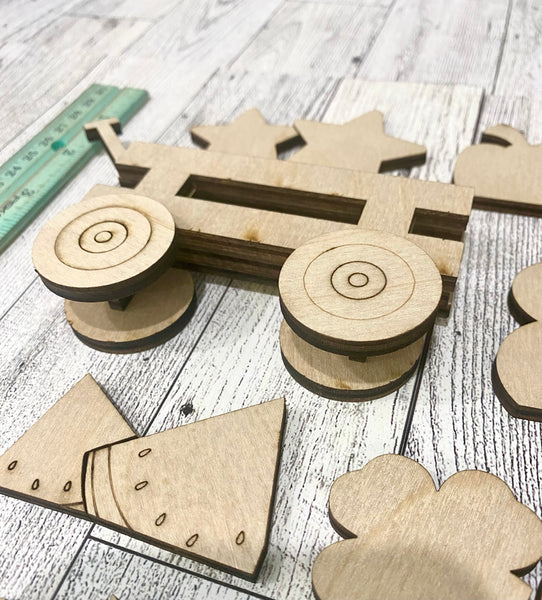 Interchangeable mini wagon DIY set