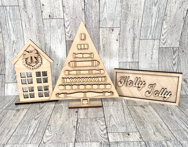 Spindle tree holly jolly set DIY