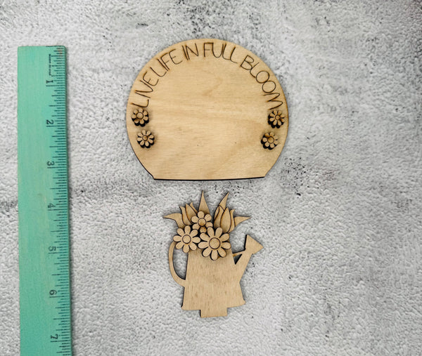 Live life in full bloom insert for interchangeable snowglobe or gumball machine DIY kit