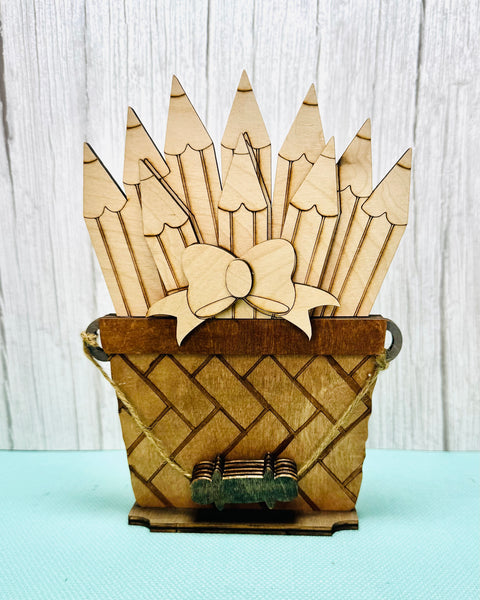 Pencil insert for interchangeable basket DIY kit