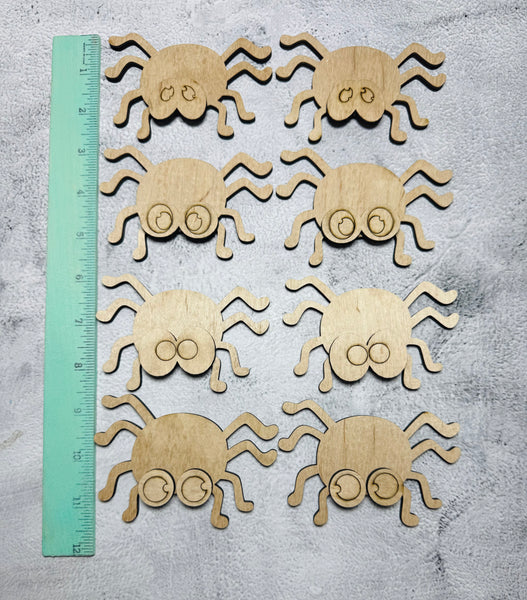 Set of 8 funny spiders