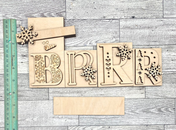 Brrr Snowman Shelf Sitter Sign