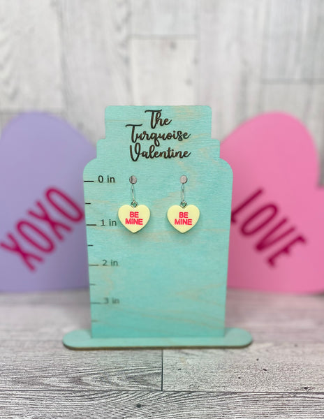 Yellow conversation heart earrings