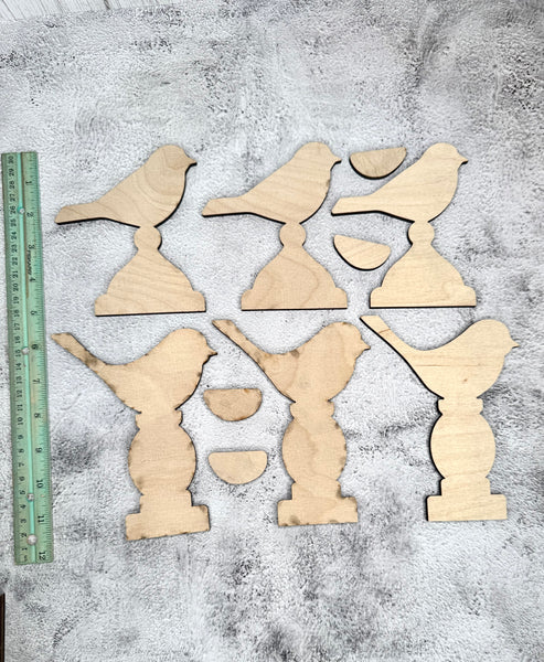 Set of 2 bird statutes DIY kit