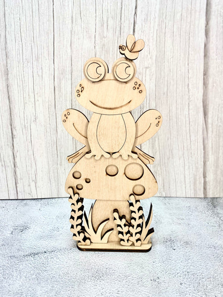 Standing frog and mushroom DIY set