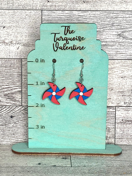 Patriotic pinwheel earrings