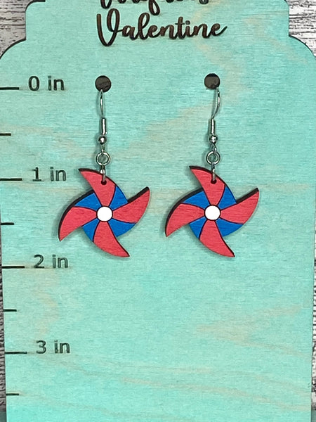 Patriotic pinwheel earrings