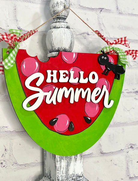 Hello Summer Watermelon sign