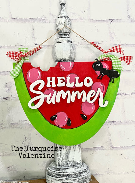 Hello Summer Watermelon sign