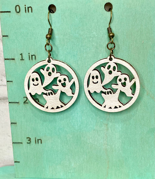 Round ghost earrings