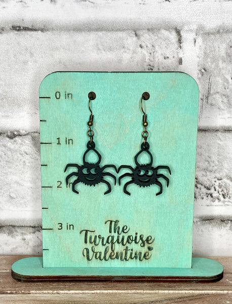 Black spider earrings