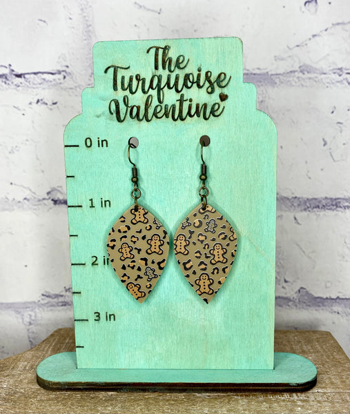 Leopard Gingerbread acrylic earrings
