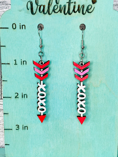 XOXO arrow earrings