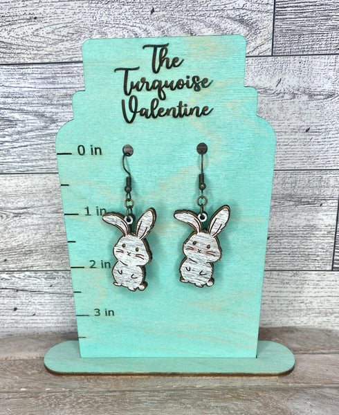 Distressed bunny earrings
