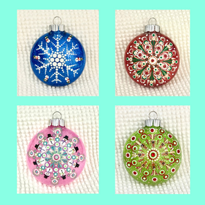 Dot art Christmas ornaments