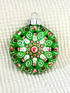 Dot art snowman mandala ornament #45