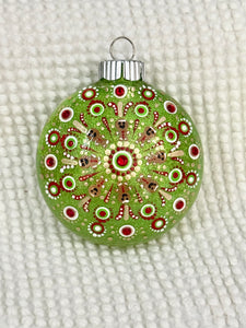 Dot art gingerbread mandala ornament #6