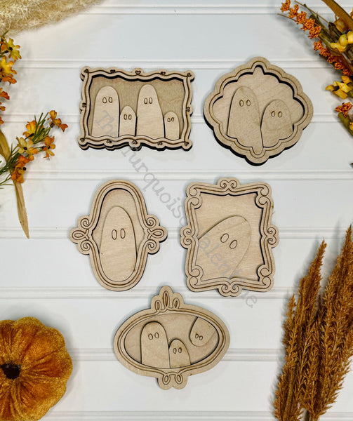 Set of 5 ghost portraits DIY set