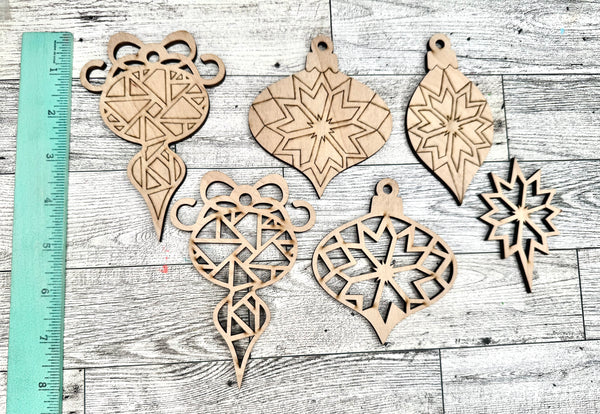 Set of 3 mosaic/“stained glass” ornaments DIY kit