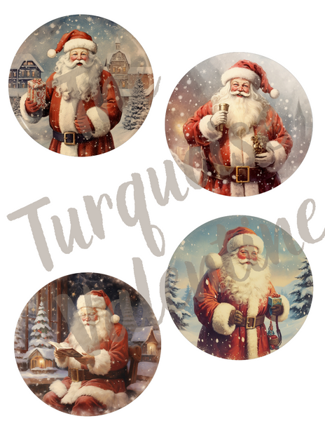 Set of 4 frame ornaments and downloadable Santa printables