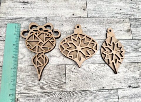 Set of 3 mosaic/“stained glass” ornaments DIY kit