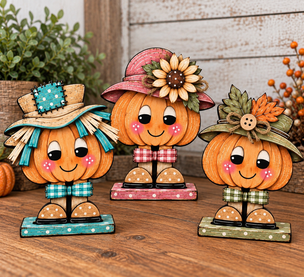 Set of 3 pumpkin people DIY kit