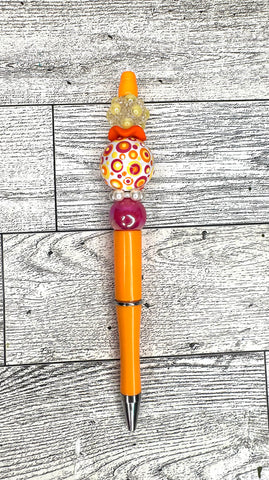 Hand dotted beadable pen #25