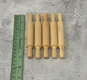 Set of 5 wood mini rolling pins