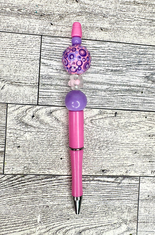 Hand dotted beadable pen #24