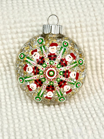 Dot art Santa mandala ornament #31