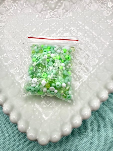 Lime green small beads for jewelry making