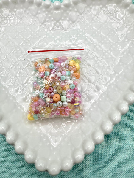 Pastel mix of beads