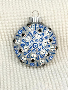 Dot art snowman mandala ornament #12