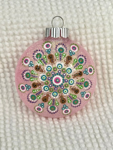 Dot art gingerbread mandala ornament #9