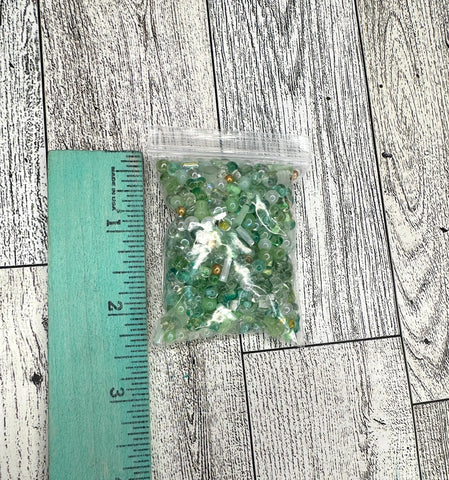 Green seed beads for jewelry making