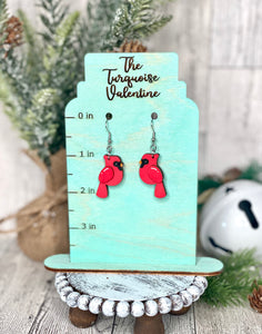 Red cardinal earrings