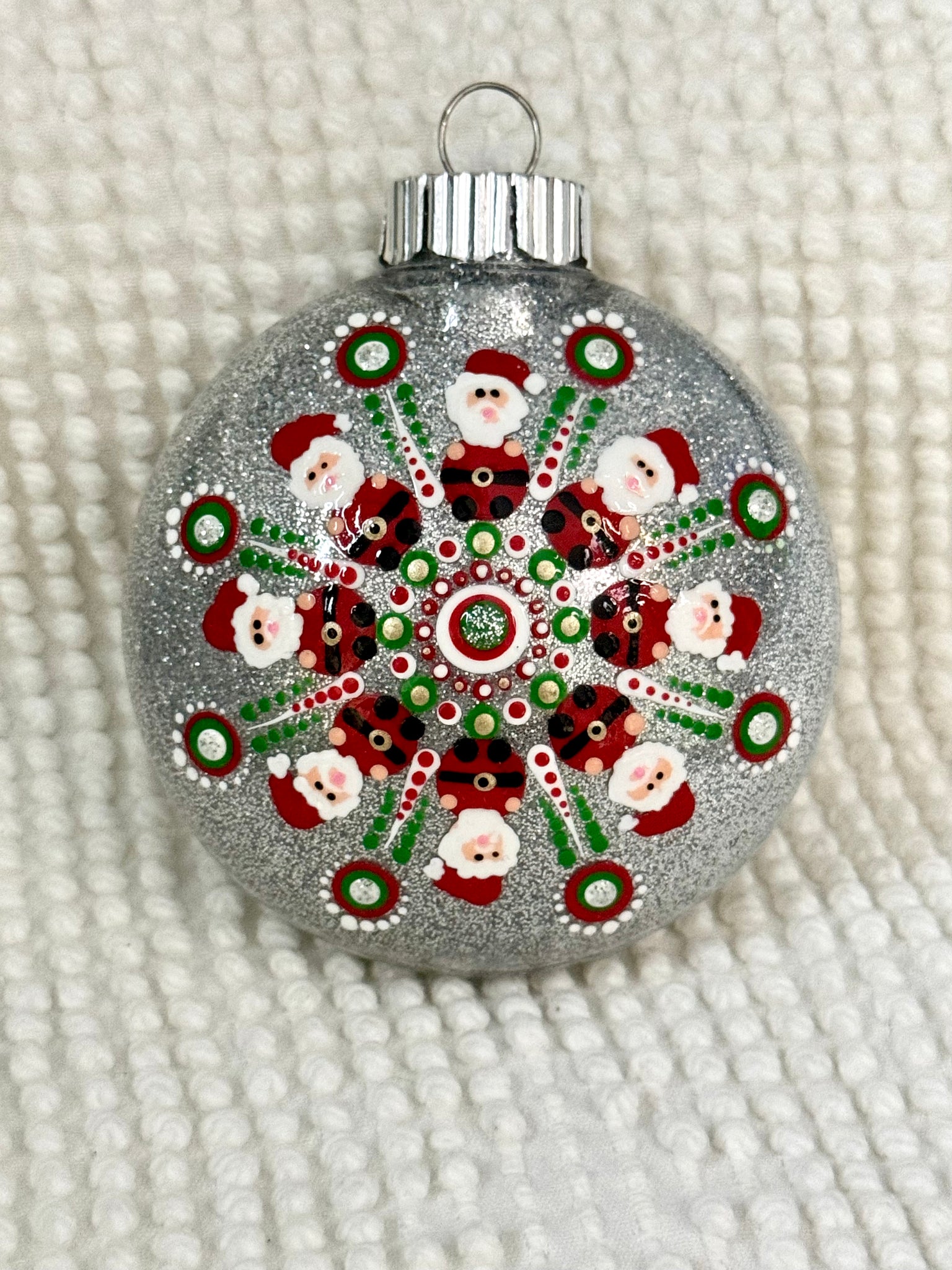 Dot art Santa mandala ornament #49