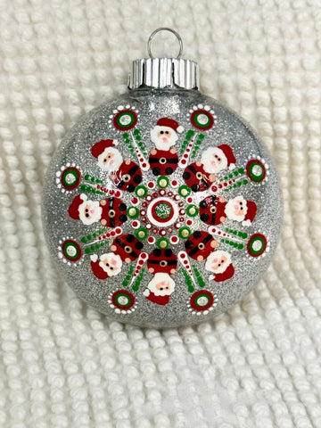 Dot art Santa mandala ornament #49