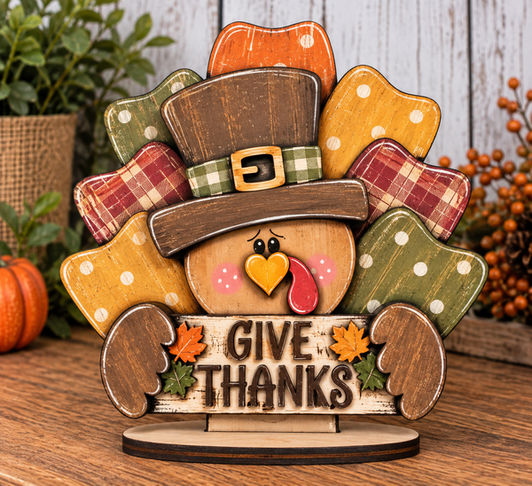 Give Thanks shelf sitter turkey DIY kit
