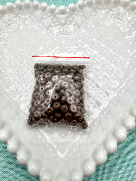 Brown 6mm donut glass beads