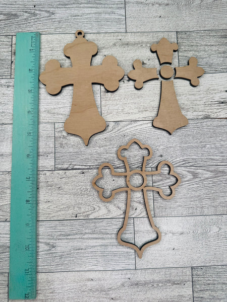 Set of 2 cross ornaments DIY kit