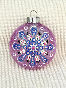 Dot art snowman mandala ornament #30