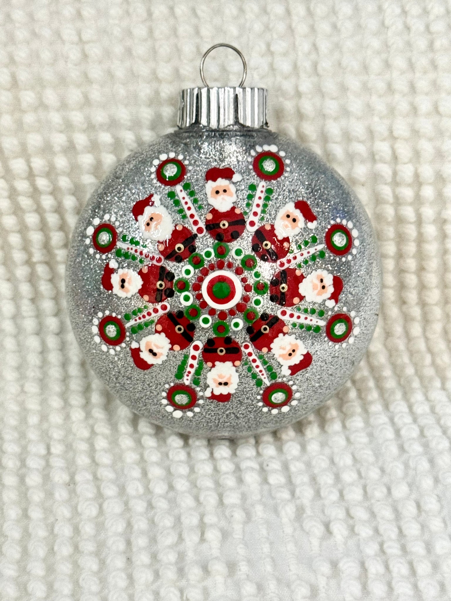 Dot Art Santa mandala ornament #39