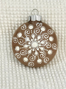 Dot art gingerbread inspired mandala ornament #18