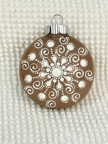 Dot art gingerbread inspired mandala ornament #18