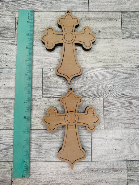 Set of 2 cross ornaments DIY kit